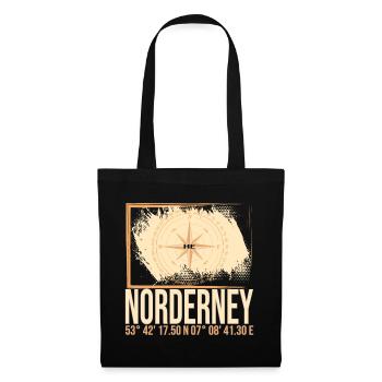 Norderney Koordinaten - Stoffbeutel - Schwarz - Vorne