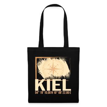 Kiel Koordinaten - Stoffbeutel - Schwarz - Vorne