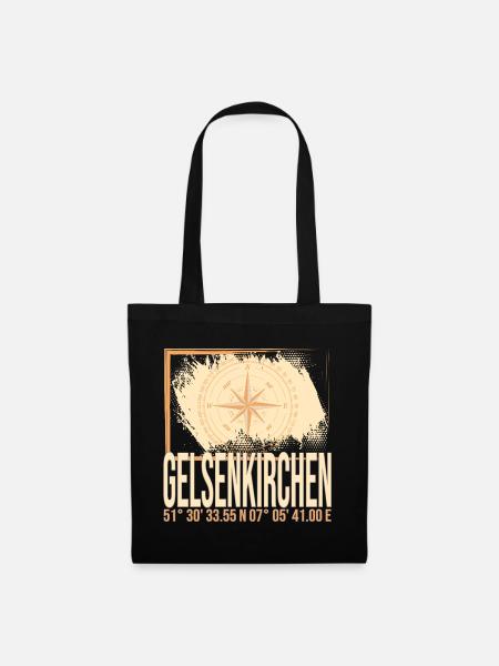 Gelsenkirchen Koordinaten - Stoffbeutel - Schwarz