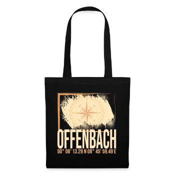 Offenbach Koordinaten - Stoffbeutel - Schwarz - Vorne