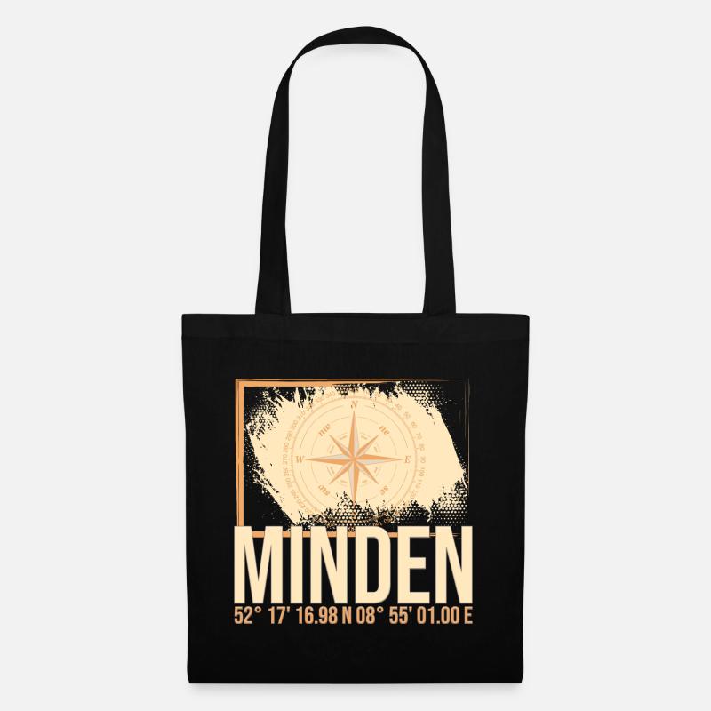 Minden Koordinaten - Stoffbeutel - Schwarz