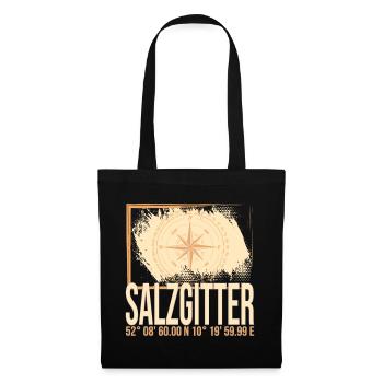 Salzgitter Koordinaten - Stoffbeutel - Schwarz - Vorne