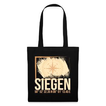 Siegen Koordinaten - Stoffbeutel - Schwarz - Vorne