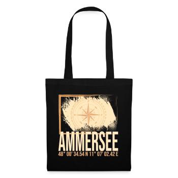 Ammersee Koordinaten - Stoffbeutel - Schwarz - Vorne