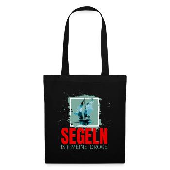 Segeln ist meine Droge - Stoffbeutel - Schwarz - Vorne