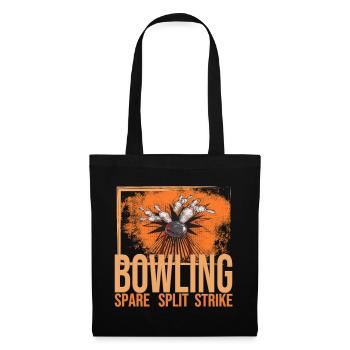 Bowling - Spare - Split - Strike - Stoffbeutel - Schwarz - Vorne