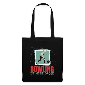 Bowling ist meine Droge - Stoffbeutel - Schwarz - Vorne