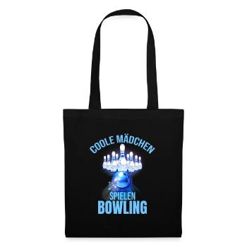 Coole Mädchen spielen Bowling - Stoffbeutel - Schwarz - Vorne