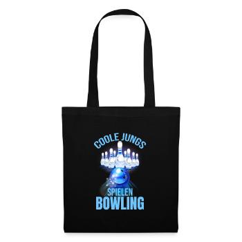 Coole Jungs spielen Bowling - Stoffbeutel - Schwarz - Vorne