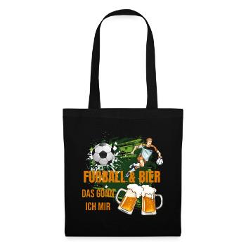 Fußball & Bier - Das gönn ich mir - Stoffbeutel - Schwarz - Vorne