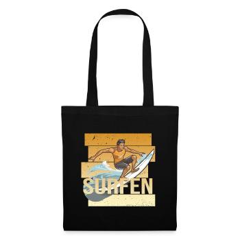 Surfen - Stoffbeutel - Schwarz - Vorne