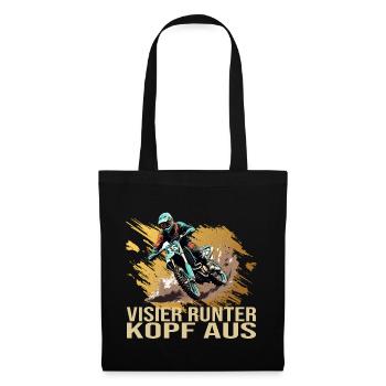 Visier runter Kopf aus - Motocross - Stoffbeutel - Schwarz - Vorne