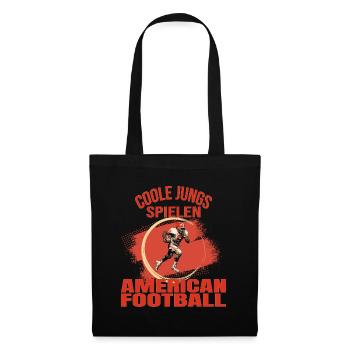 Coole Jungs spielen American Football - Stoffbeutel - Schwarz - Vorne