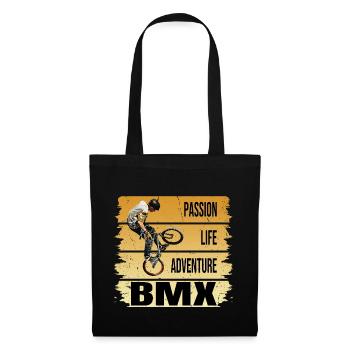 Passion - Life - Adventure - BMX - Stoffbeutel - Schwarz - Vorne