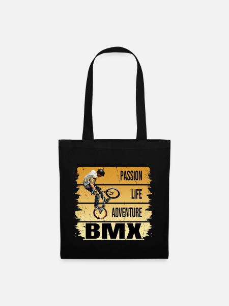 Passion - Life - Adventure - BMX - Stoffbeutel - Schwarz