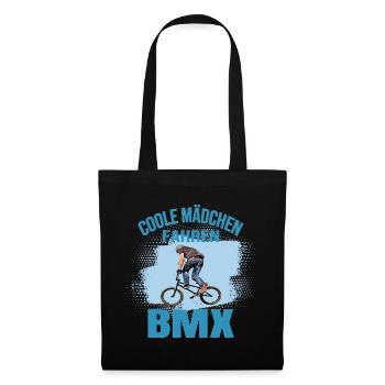 Coole Mädchen fahren BMX - Stoffbeutel - Schwarz - Vorne