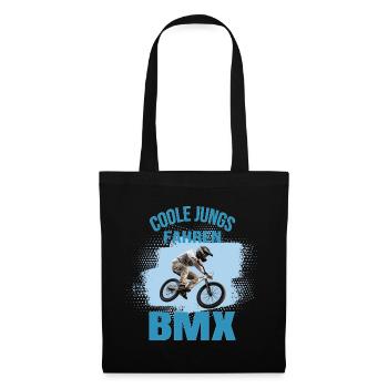 Coole Jungs fahren BMX - Stoffbeutel - Schwarz - Vorne