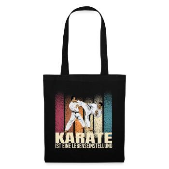 Karate ist eine Lebenseinstellung - Stoffbeutel - Schwarz - Vorne