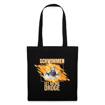 Schwimmen ist meine Droge - Stoffbeutel - Schwarz - Vorne