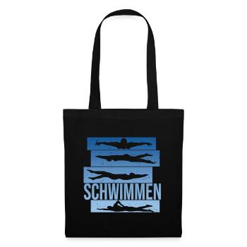 Schwimmen - Stoffbeutel - Schwarz - Vorne