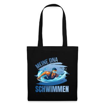 Meine DNA - Schwimmen - Stoffbeutel - Schwarz - Vorne