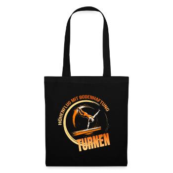 Höhenflug mit Bodenhaftung - Turnen - Stoffbeutel - Schwarz - Vorne