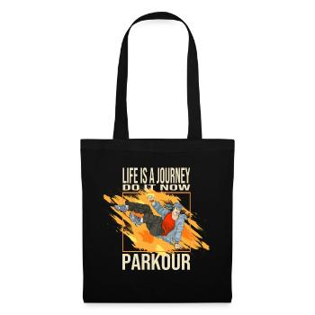 Life is a journey - Do it now - Parkour - Stoffbeutel - Schwarz - Vorne