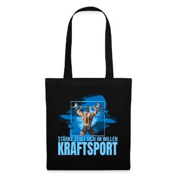 Stärke zeigt sich im Willen - Kraftsport - Stoffbeutel - Schwarz - Vorne