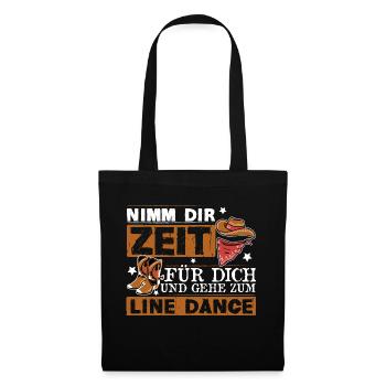 Line Dance Linedancer Nimm dir Zeit für dich - Stoffbeutel - Schwarz - Vorne
