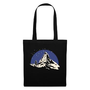 Matterhorn Wandern Wanderung Souvenir Zermatt - Stoffbeutel - Schwarz - Vorne