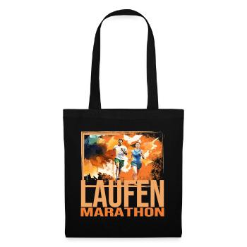 Laufen - Marathon - Stoffbeutel - Schwarz - Vorne