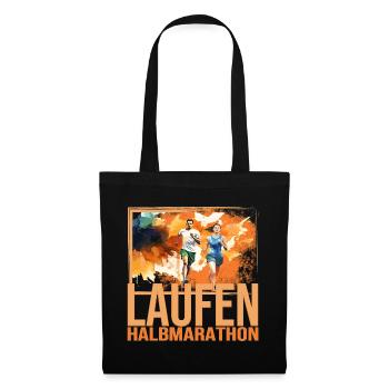 Laufen - Halbmarathon - Stoffbeutel - Schwarz - Vorne
