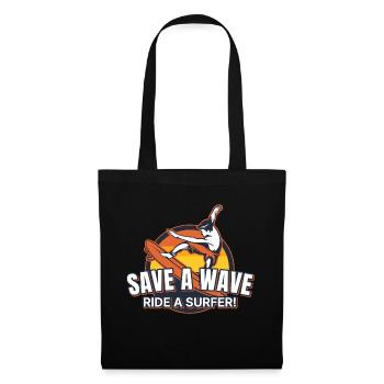 Save a wave ride surfer surflife - Tote Bag - black - Front