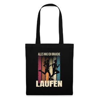 Alles was ich brauche - Laufen - Stoffbeutel - Schwarz - Vorne
