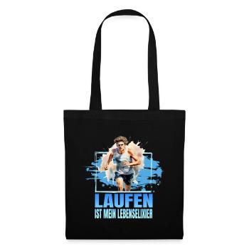 Laufen ist mein Lebenselixier - Stoffbeutel - Schwarz - Vorne