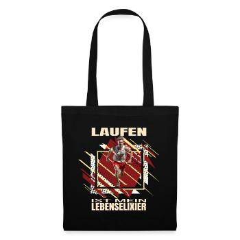 Laufen ist mein Lebenselixier - Stoffbeutel - Schwarz - Vorne