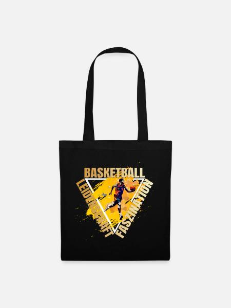 Leidenschaft - Faszination - Basketball - Stoffbeutel - Schwarz