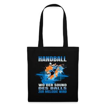 Handball: Wo der Sound des Balls zur Melodie wird - Stoffbeutel - Schwarz - Vorne