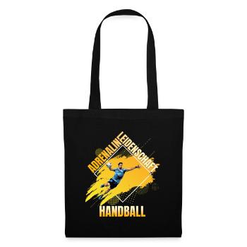 Adrenalin - Leidenschaft - Handball - Stoffbeutel - Schwarz - Vorne