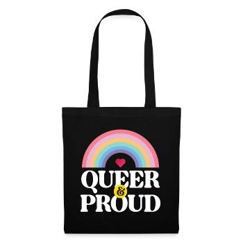Mois de la fierté LGBT - Queer et fier - Sac en tissu - noir - Devant