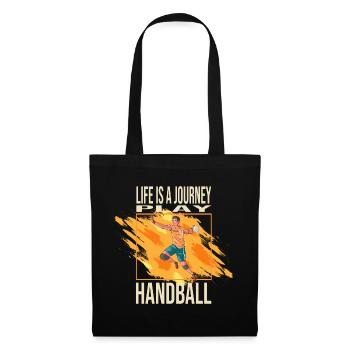 Life is a journey - Play Handball - Stoffbeutel - Schwarz - Vorne