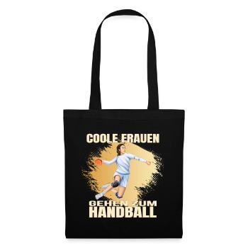 Coole Frauen gehen zum Handball - Stoffbeutel - Schwarz - Vorne