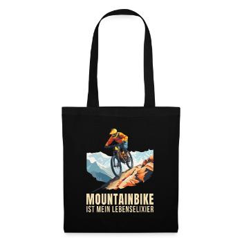 Mountainbike ist mein Lebenselixier - Stoffbeutel - Schwarz - Vorne