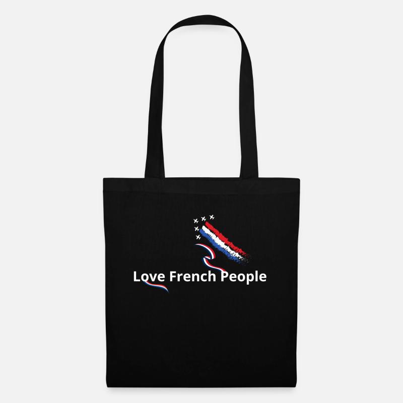 J'aime les français drapeau français - Sac en tissu - noir