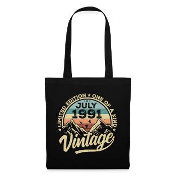 Né(e) en juillet 1991 Date de naissance : juillet 1991 - Sac en tissu - noir - Devant
