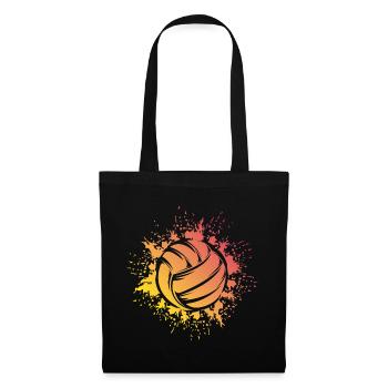 Volleyball Ball Explosion Volleyballer Logo Symbol - Stoffbeutel - Schwarz - Vorne
