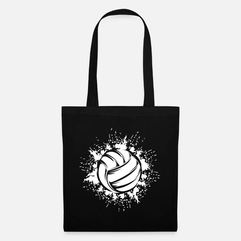 Volleyball Explosion Mannschaft Logo Illustration - Stoffbeutel - Schwarz