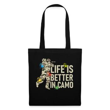 La vie est meilleure dans Camo Tactical Player Paintball - Sac en tissu - noir - Devant
