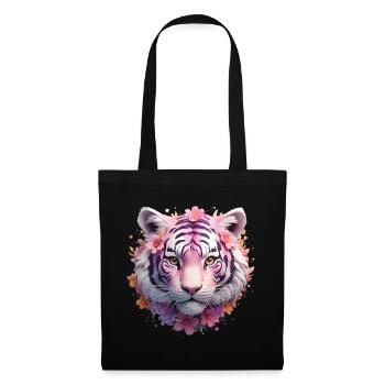 Tête de tigre - Sac en tissu - noir - Devant