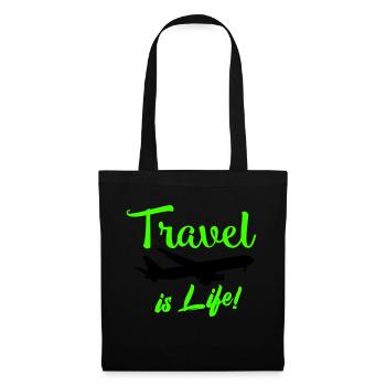 travel is life - Tote Bag - black - Front